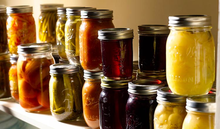 Jars in a pantry