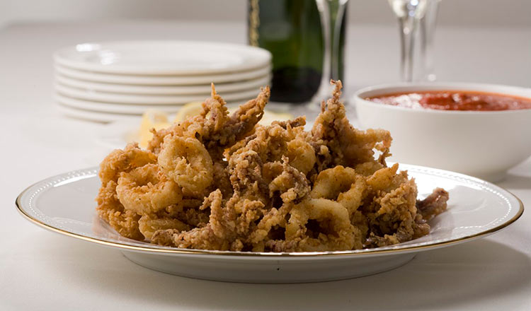 Platter of fried calamari