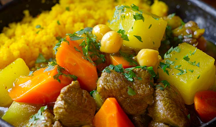 Lamb and pumpkin stew with couscous