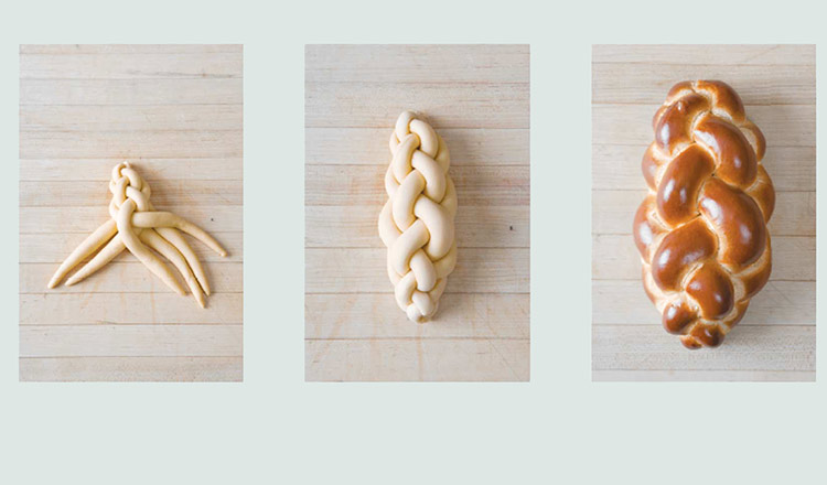 Braiding 5-strand challah