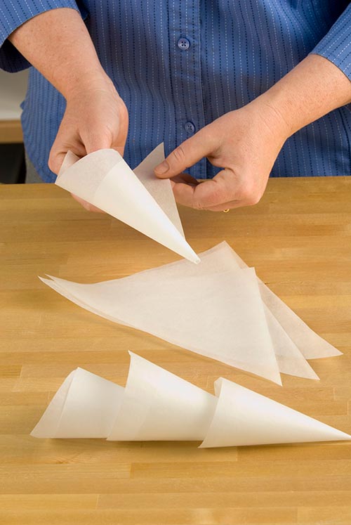 how to make a parchment paper cone