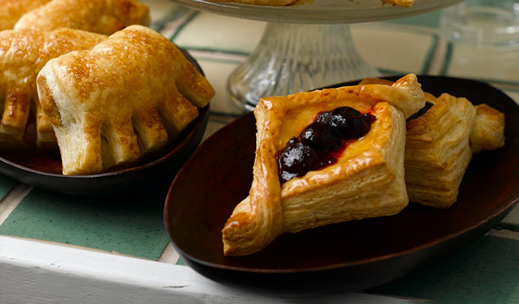 Vol au vents and turnovers made with classic puff pastry