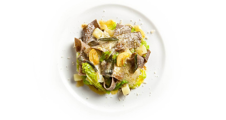Buckwheat Pasta With Bitto, Potato & Cabbage