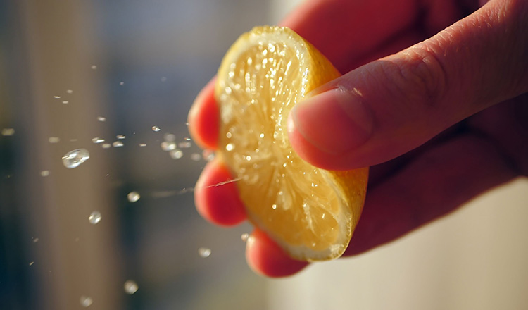 Squeezing a lemon