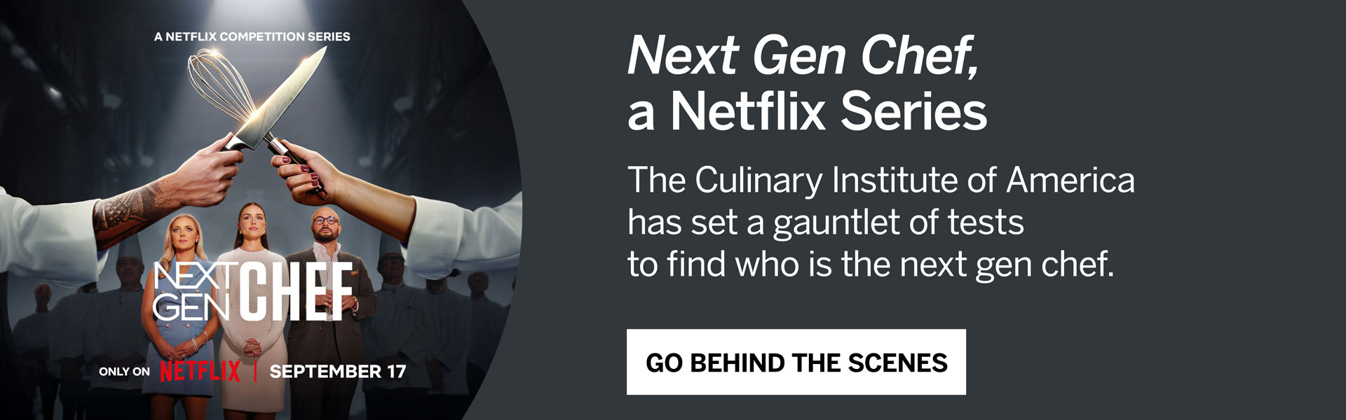 Next Gen Chef, a Netflix Series. CIA has set a gauntlet of tests to find who is the next gen chef.