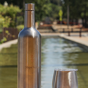 Wine Flask and Glass